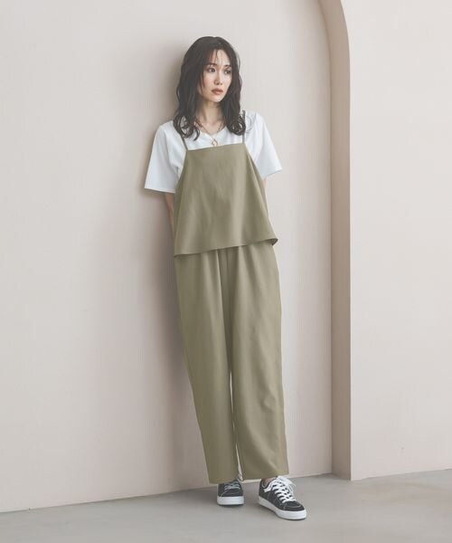 リクママGLOBAL WORK 冷感サロペットTEEセット オールインワン GLOBAL WORK（グローバルワーク）の「冷感サロペットTEEセット/660998
