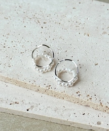 メタルパールラウンド樹脂イヤリング