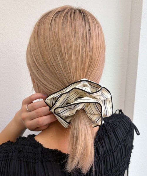 Lattice（Lattice）の「ストライプシュシュ（シュシュ・レディース・ピンク/グリーン/アイボリー/イエロー/ブルー・FREE）」の5枚目の写真