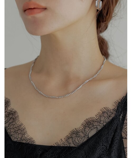 Re:EDIT（リエディ）の「ボール×スネークチェーンコンビネックレス[mb] - アクセサリー通販 | 人気レディースファッション - Re:EDIT（リエディ）（その他・レディース・ゴールド/シルバー・フリーサイズ）」の3枚目の写真