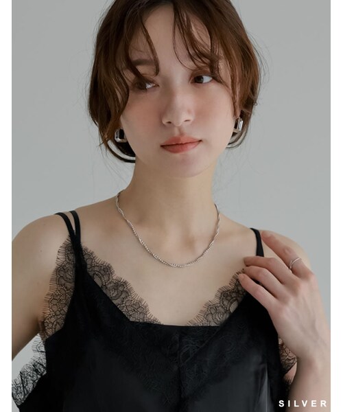 Re:EDIT（リエディ）の「ボール×スネークチェーンコンビネックレス[mb] - アクセサリー通販 | 人気レディースファッション - Re:EDIT（リエディ）（その他・レディース・ゴールド/シルバー・フリーサイズ）」の5枚目の写真