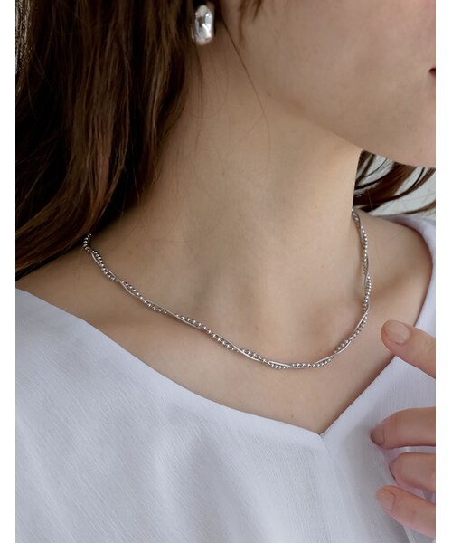 Re:EDIT（リエディ）の「ボール×スネークチェーンコンビネックレス[mb] - アクセサリー通販 | 人気レディースファッション - Re:EDIT（リエディ）（その他・レディース・ゴールド/シルバー・フリーサイズ）」の9枚目の写真