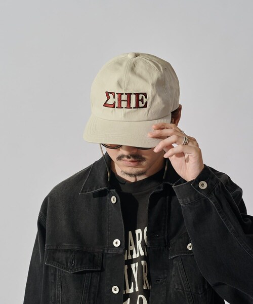 Lui's(ルイス)の「【CPH】deep 6panel cap greek(キャップ・メンズ・ブルー/アイボリー/ブラック・F)」の2枚目の写真