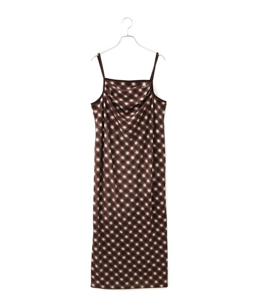 VIS(ビス)の「【MARY QUANT×VIS】チェックベロアドレープキャミワンピース(ワンピース・レディース・ブラック/ブラウン系・F)」の9枚目の写真