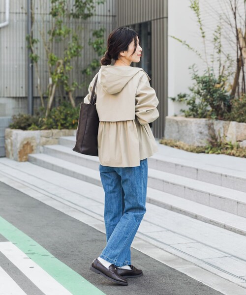URBAN RESEARCH DOORS（アーバンリサーチドアーズ）の「撥水バックギャザーフードジャケット（テーラードジャケット・レディース・BEIGE/PINKBEIGE/NAVY・Free）」の21枚目の写真