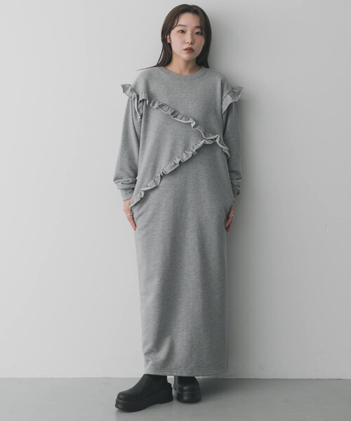 SENSE OF PLACE by URBAN RESEARCH（センスオブプレイスバイアーバンリサーチ）の「フリルカットワンピース（ワンピース・レディース・BLACK/GRAY/Y.BEIGE・COMPACT/One）」の15枚目の写真