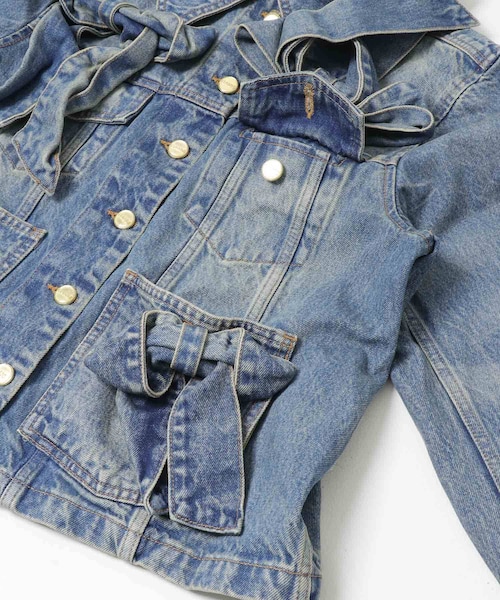 URBAN RESEARCH(アーバンリサーチ)の「GANNI TINT RIGID DENIM BOW JACKET(デニムジャケット・レディース・MID BLUE・36/38)」の4枚目の写真