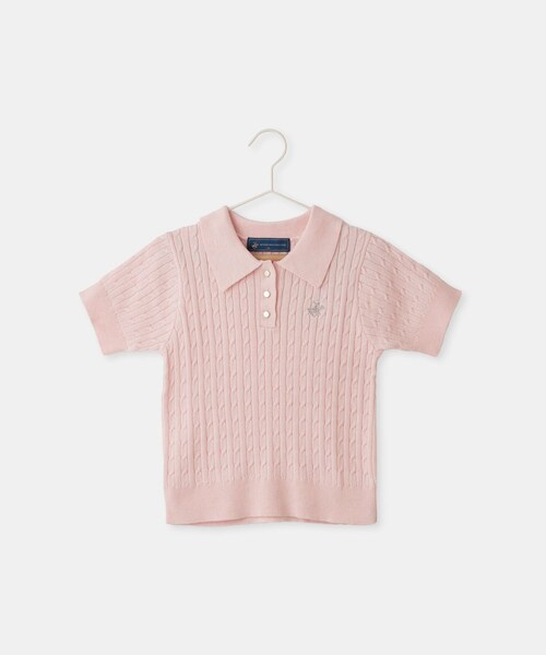 ROPE' PICNIC(ロペピクニック)の「【KIDS】【BEVERLY HILLS POLO CLUB】ポロカラーケーブルニット/リンクコーデ(ニット/セーター・キッズ・キナリ/ネイビー/ローズピンク・L/M/S)」の9枚目の写真