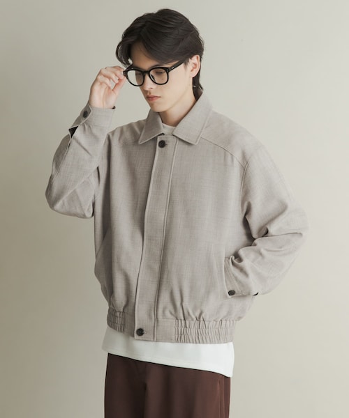 SENSE OF PLACE by URBAN RESEARCH（センスオブプレイスバイアーバンリサーチ）の「メランジバルーンジップブルゾン（ブルゾン・メンズ・BLACK/BEIGE/PURPLE・M/L）」の2枚目の写真