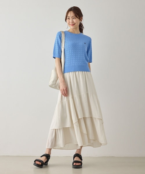 ROPE' PICNIC(ロペピクニック)の「ダンダンティアードスカート(スカート・レディース・チャコール/オフホワイト/サックス・F)」の14枚目の写真