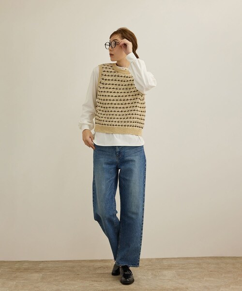 ROPE'(ロペ)の「【洗える】布帛コンビシャツカットソー(Tシャツ/カットソー・レディース・ブラック/ホワイト・F)」の8枚目の写真