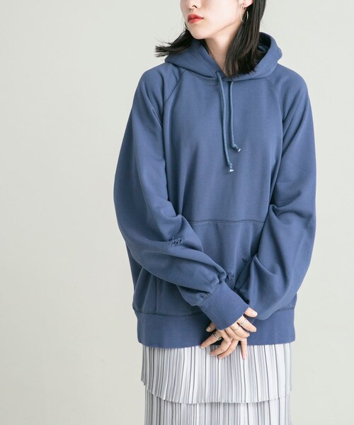 KBF（ケイビーエフ）の「ダメージBIGフーディー（パーカー・レディース・NAVY/TOP GRAY・one）」の19枚目の写真