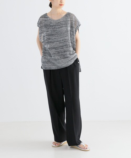 URBAN RESEARCH（アーバンリサーチ）の「メランジメッシュニット（ニット/セーター・レディース・CHARCOAL/BEIGE/GREEN・FREE）」の10枚目の写真