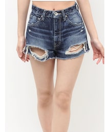 GYDA | ハイウエストBACK RIPPEDデニムショートパンツ(デニムパンツ)