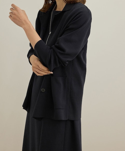 ROPE'(ロペ)の「シルクコットン総針ニットジャケット/イージーケア(テーラードジャケット・レディース・オフホワイト/ネイビー/レッド・F)」の15枚目の写真