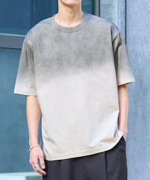 nissen | 綿１００％グラデーションオーバーサイズ5分袖Tシャツ【大きいサイズ有】(Tシャツ/カットソー)