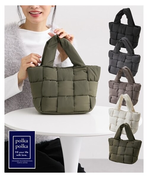 nissen（ニッセン）の「polka polka(ポルカポルカ)編み込みWフェイストートバッグ（トートバッグ・メンズ・ブラック/チャコールグレー/グレーベージュ/バニラ/カーキ・Y）」の2枚目の写真