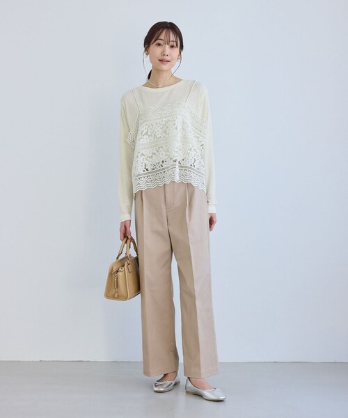 ROPE' PICNIC（ロペピクニック）の「ケミカルレースビスチェ（キャミソール・レディース・オフホワイト・F）」の4枚目の写真