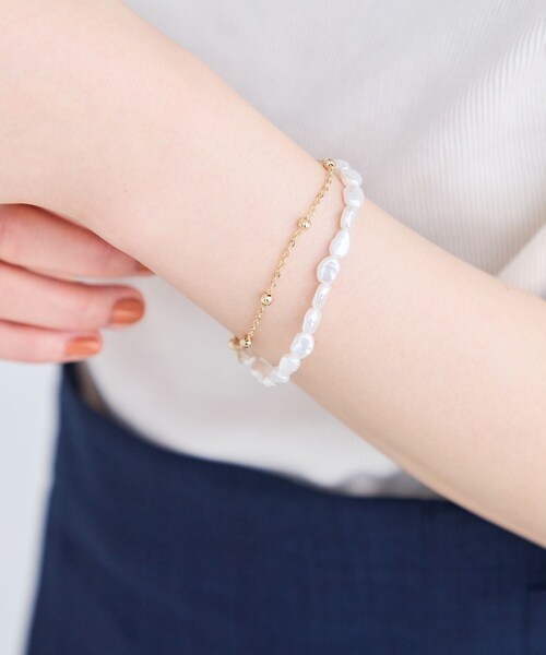 VIS（ビス）の「チェーンレイヤードブレスレット（ブレスレット・レディース・ゴールド/シルバー・F）」の5枚目の写真