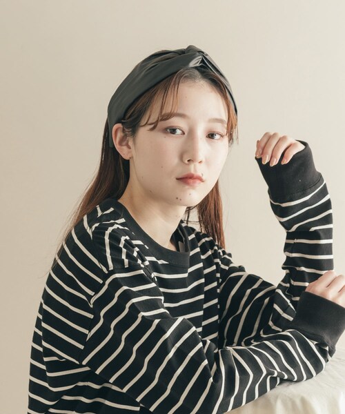 SMELLY（スメリー）の「エコレザーワイヤーヘアターバン（ヘアバンド・レディース・BLK/BRN・-）」の4枚目の写真