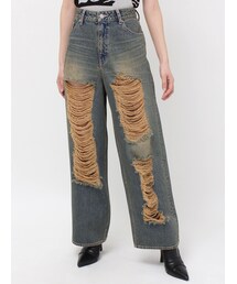 EVRIS | ハイダメージワイドデニムパンツ(デニムパンツ)