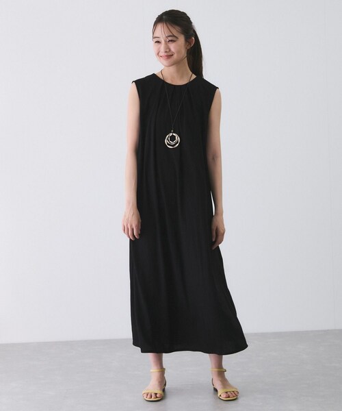 Jayro（ジャイロ）の「リネンライクカノコワンピース（ワンピース・レディース・ブラック/カーキ/ブルー系・M）」の5枚目の写真