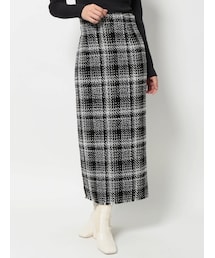 MERCURYDUO | ヘムフリンジツイードタイトスカート(スカート)