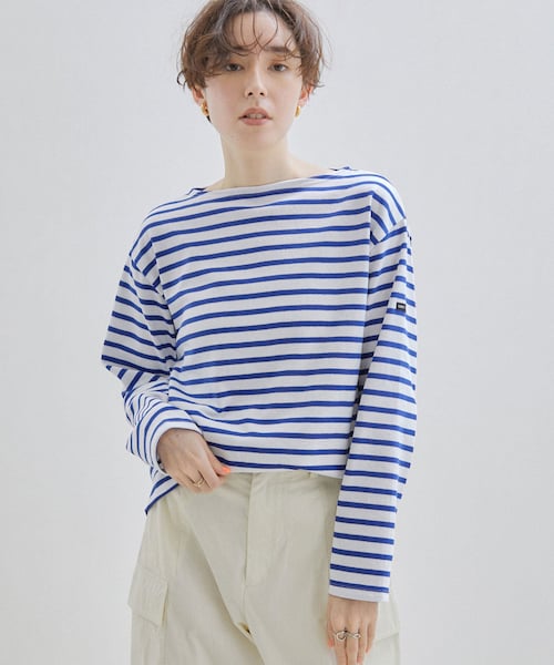 ADAM ET ROPE'（アダムエロペ）の「【公式サイト限定】【SAINT JAMES（セントジェームス）】ウェッソンボーダー（Tシャツ/カットソー・レディース・ブラック/ブルー系/ピンク系・3/4）」の15枚目の写真