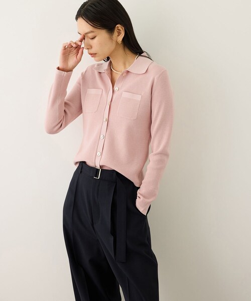 ROPE'(ロペ)の「ポロニットカーディガン/イージーケア(カーディガン/ボレロ・レディース・ブラック/ベージュ/ピンク・F)」の16枚目の写真