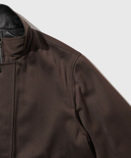 ADAM ET ROPE'（アダムエロペ）の「【AURALEE/オーラリー】REVERSIBLE WOOL TWISTED TWILL / SHEEP LEATHER HALF COAT（ダウンジャケット/コート・メンズ・ダークブラウン・3/4）」の6枚目の写真
