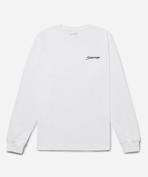 Saturdays NYC(サタデーズ ニューヨークシティ )の「Saturdays Embroidered Standard Ls Tee(Tシャツ/カットソー・メンズ・ブラック/オフホワイト/ネイビー・M/XS/L/XL/S)」の4枚目の写真