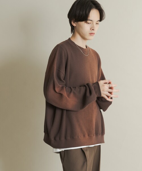 SENSE OF PLACE by URBAN RESEARCH(センスオブプレイスバイアーバンリサーチ)の「フェードワッフルバルーンスウェット(スウェット・メンズ・BLACK/BROWN/BLUE・M/L)」の21枚目の写真
