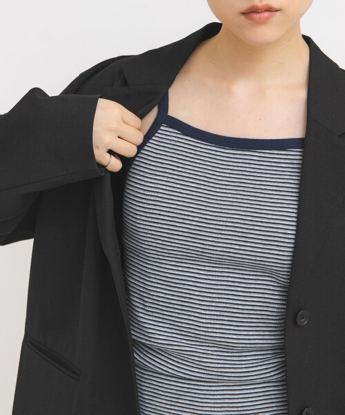KBF（ケイビーエフ）の「Miller　Panel ribbed camisole（キャミソール・レディース・BLU×WH/GRY×NY・Free）」の6枚目の写真