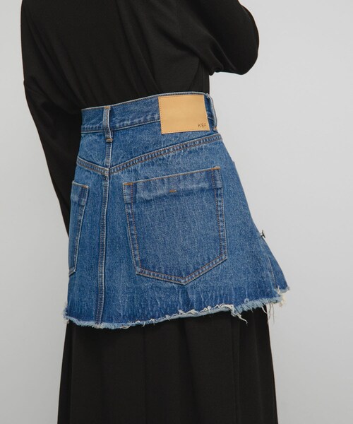 KBF（ケイビーエフ）の「デニムミニスカート（デニムスカート・レディース・L.BLUE/BLUE・one）」の6枚目の写真