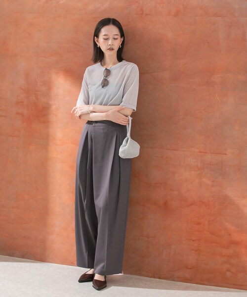 URBAN RESEARCH ROSSO（アーバンリサーチロッソ）の「シアーベロアTシャツ（Tシャツ/カットソー・レディース・MINT/GREIGE/CORAL・FREE）」の9枚目の写真