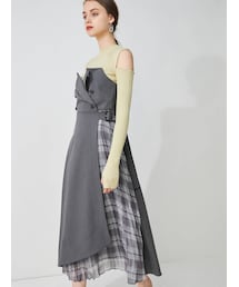 MERCURYDUO | チェックプリーツドッキング2WAYジャンスカ(ジャンパースカート)