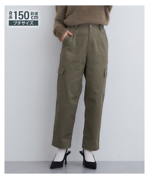 nissen（ニッセン）の「小さいサイズ　綿混ベイカーテーパードパンツ　低身長さん・小柄女性（パンツ・レディース・カーキ/ライトベージュ/ダークカーキ・PSS/PS/PM/PL）」の11枚目の写真