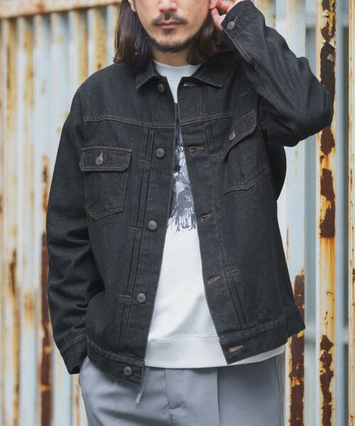 ITEMS URBANRESEARCH（アイテムズ アーバンリサーチ）の「DENIM JACKET TYPE 2nd（デニムジャケット・メンズ・BLK/IDG BLU/BLU・M/L）」の4枚目の写真