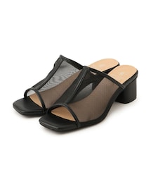 スクエアトゥチュールミュール