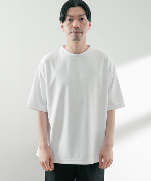 ITEMS URBANRESEARCH(アイテムズ アーバンリサーチ)の「『UR TECH ひやサラクール』 ライトポンチ トップス(Tシャツ/カットソー・メンズ・BLU/OFF/BLK/GREIGE/GRN・S/M/L/XL)」の16枚目の写真