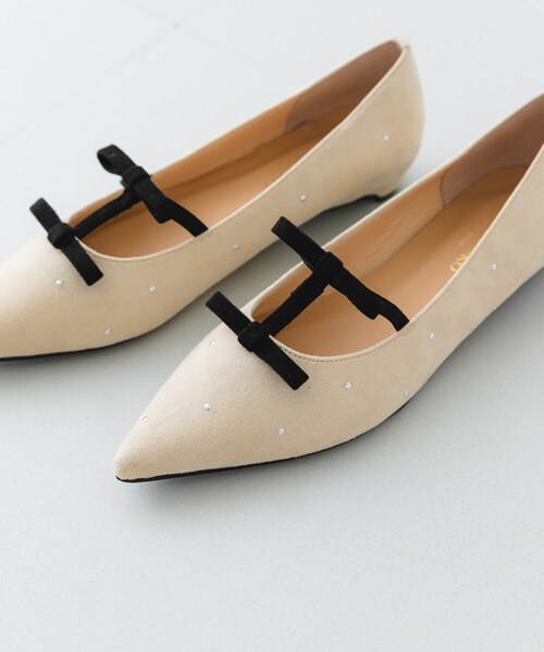 RODE SKO（ロデスコ）の「2センチダブルリボンヒールパンプス（パンプス・レディース・BLACK/OFF・36/37/38）」の13枚目の写真