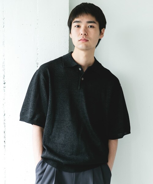 URBAN RESEARCH DOORS(アーバンリサーチドアーズ)の「『洗濯可/UVカット』『URTECH』Aircare ショートスリーブニットポロ(ニット/セーター・メンズ・BLACK/GRAY・M/L/XL)」の17枚目の写真