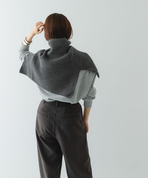 RODE SKO（ロデスコ）の「リブネックウォーマー（ネックウォーマー/スヌード・レディース・GRAY/BEIGE・one）」の7枚目の写真