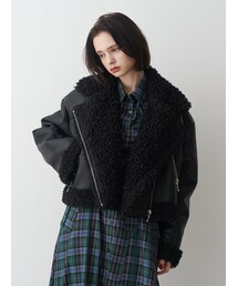 jouetie | フェイクムートンショートジャケット(ムートンコート)