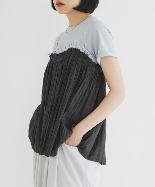 KBF（ケイビーエフ）の「バイカラークリンクルビスチェ（その他トップス・レディース・KHAKI×IVO/CCL×BLUE/IVORY×BRN・One）」の16枚目の写真