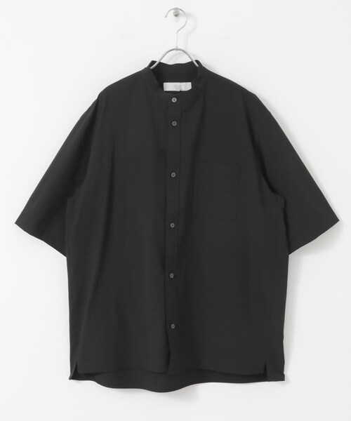 URBAN RESEARCH ROSSO（アーバンリサーチロッソ）の「『XLサイズあり』マイクロサッカーバンドカラー半袖シャツ（シャツ/ブラウス・メンズ・BLACK/NAVY/CHARCOAL/DARK BROWN・S/M/L/XL）」の13枚目の写真