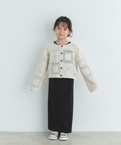 URBAN RESEARCH DOORS(アーバンリサーチドアーズ)の「『親子リンク』2WAYクロシェカーディガン(KIDS)(カーディガン/ボレロ・キッズ・NATURAL・120/135)」の6枚目の写真