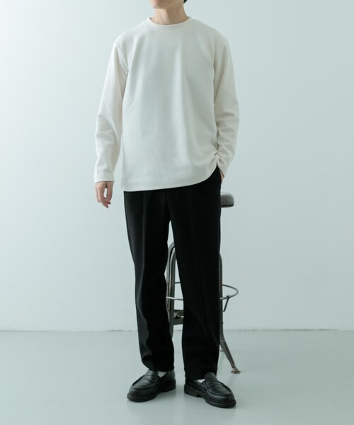 ITEMS URBANRESEARCH（アイテムズ アーバンリサーチ）の「クルーネック リブ ヘビーウェイトTops（Tシャツ/カットソー・メンズ・CHA/IVO/MOC/BLK・M/L）」の9枚目の写真