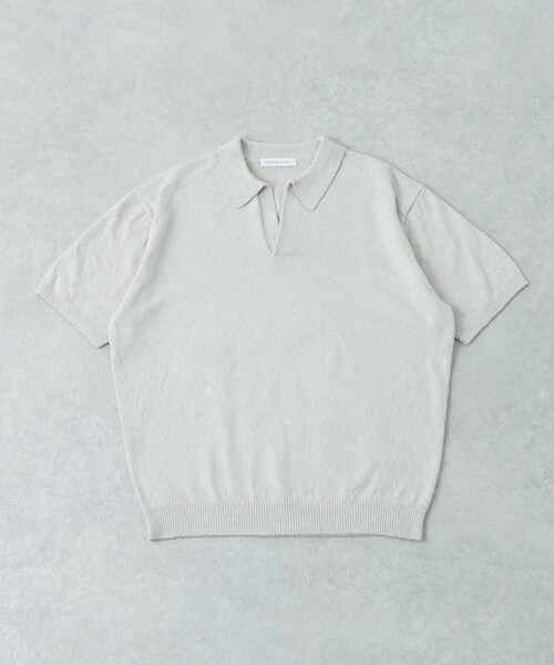 URBAN RESEARCH(アーバンリサーチ)の「SILK NOIL スキッパーポロニット(ポロシャツ・メンズ・NATURAL/BLACK・M/L)」の21枚目の写真