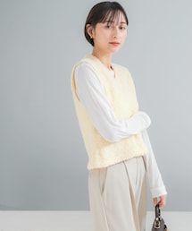 URBAN RESEARCH ROSSO WOMEN | ニットツイードVネックベスト(ベスト)